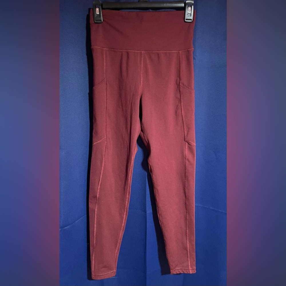 American Eagle Outfitters Burgundy Athletic The Everything Pocket Leggings